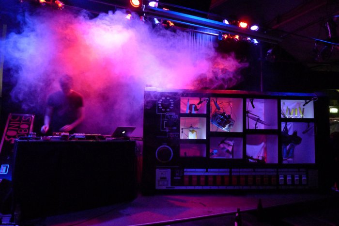 MORITZ SIMON GEIST & MR-808, Robotic 808 Music Performance: IDM, Abstract Techno, Electronica - with robots, 2014, Live Performance 