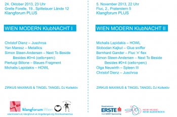 Bild zu WIEN MODERN KlubNACHT feat. Klangforum Wien, Zirkus Maximus & Tingel Tangel